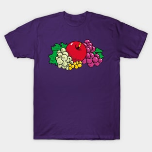 Pop Art Grapes And Apple T-Shirt